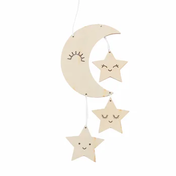 Nordic Style Cute Wooden Cloud Moon Star Pendant Kids Room Decoration Wall Hanging Ornament for Photography Props
Nordic Style Cute Wooden Cloud Moon Star Pendant Kids Room Decoration Wall Hanging Ornament for Photography Props