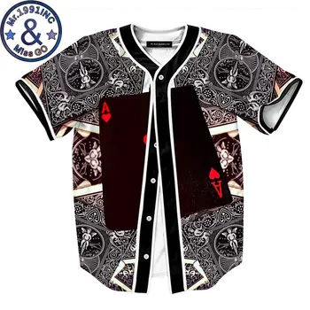 Mens Hipster Hip Hop Punk Baseball Shirt 2018 Funny 3D Poker Print T Shirt Men Summer Slim Fit Short Sleeve Baseball Jersey XXXL
Mens Hipster Hip Hop Punk Baseball Shirt 2018 Funny 3D Poker Print T Shirt Men Summer Slim Fit Short Sleeve Baseball Jersey XXXL