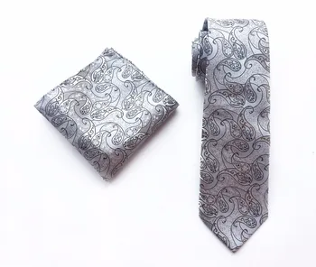 8cm Classic Men Necktie Set High Quality Woven Necktie with Gray Paisley Pocket Square
8cm Classic Men Necktie Set High Quality Woven Necktie with Gray Paisley Pocket Square