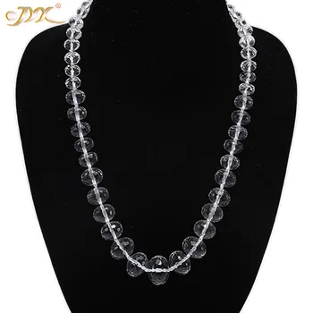 JYX Crystal Necklace 8x6-18x13mm Faceted Oval Multi-size White Rock Crystal Beads Necklace Handmade Jewelry For Women 17"
JYX Crystal Necklace 8x6-18x13mm Faceted Oval Multi-size White Rock Crystal Beads Necklace Handmade Jewelry For Women 17"