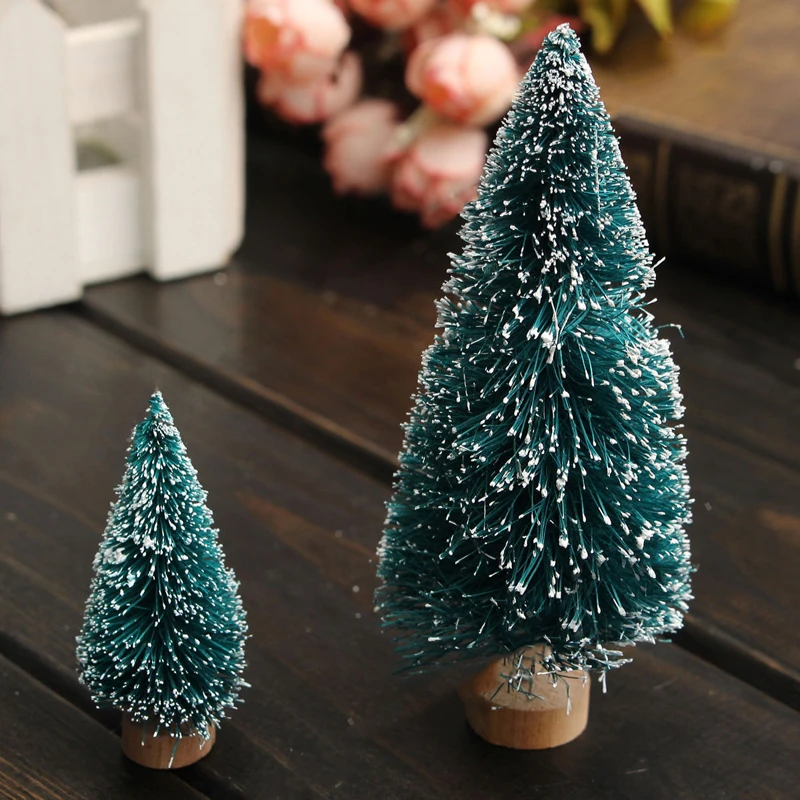 5Pcs x Mini 2019 Christmas Snow Tree Holiday Festival Gift Party Office Ornament Decor 4-12.5CM