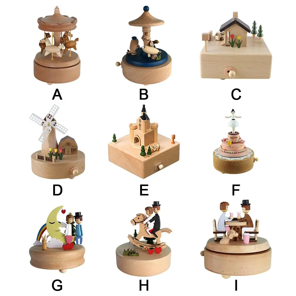 Wooden Music Box Romantic Valentine's Day Gift Crafts Creative Carousel Ferris Wheel Music Box For Birthday Wedding Gift
Wooden Music Box Romantic Valentine's Day Gift Crafts Creative Carousel Ferris Wheel Music Box For Birthday Wedding Gift