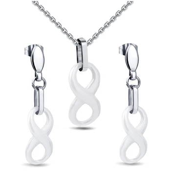 NIBA Infinity Sign Jewelry Set Fashion Women Ceramic Infinity Necklace & Earring Set for Women Stainless Steel Chain
NIBA Infinity Sign Jewelry Set Fashion Women Ceramic Infinity Necklace & Earring Set for Women Stainless Steel Chain