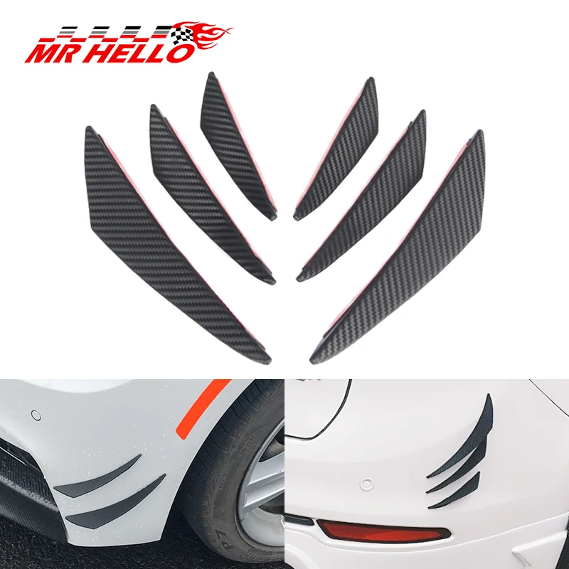 6pcs Carbon fiber Fit Front Bumper Lip Splitter Fins Body Spoiler Canards Valence Chin Accessory
6pcs Carbon fiber Fit Front Bumper Lip Splitter Fins Body Spoiler Canards Valence Chin Accessory
