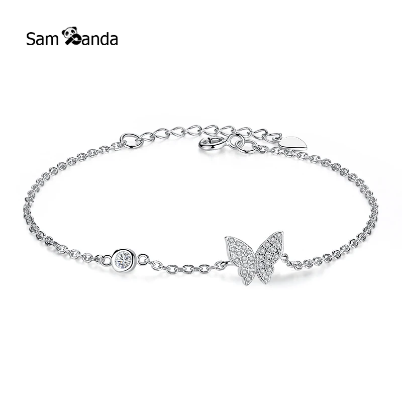 Fashion 100% 925 Sterling Silver Butterfly Bracelets & Bangles for Women Jewelry Rhinestone Two Layer Chain Link Bracelet Female
Fashion 100% 925 Sterling Silver Butterfly Bracelets & Bangles for Women Jewelry Rhinestone Two Layer Chain Link Bracelet Female