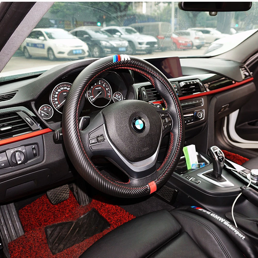 Car-Styling ///M Accessories Carbon Fiber Leather PU Steering Wheel Cover For X1 X2 X3 X4 X5 X6 M1 M2 M3 M4 M5 M6 M7 Series
Car-Styling ///M Accessories Carbon Fiber Leather PU Steering Wheel Cover For X1 X2 X3 X4 X5 X6 M1 M2 M3 M4 M5 M6 M7 Series