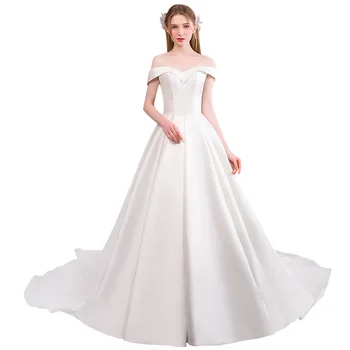 Holievery Short Sleeves Satin Beach Wedding Dresses Off Shoulder 2019 Sweep Train Bridal Gowns High Waist Bride Dress
Holievery Short Sleeves Satin Beach Wedding Dresses Off Shoulder 2019 Sweep Train Bridal Gowns High Waist Bride Dress