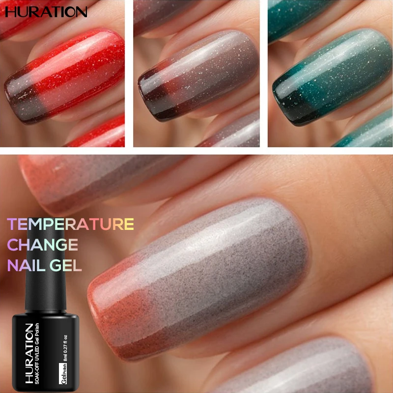 Huration Temperature Change Color Soak Off 8ml Gel Nail Lacquers Long Lasting Thermo UV LED LAMP Thermo Gel Hybrid Varnish Art
Huration Temperature Change Color Soak Off 8ml Gel Nail Lacquers Long Lasting Thermo UV LED LAMP Thermo Gel Hybrid Varnish Art