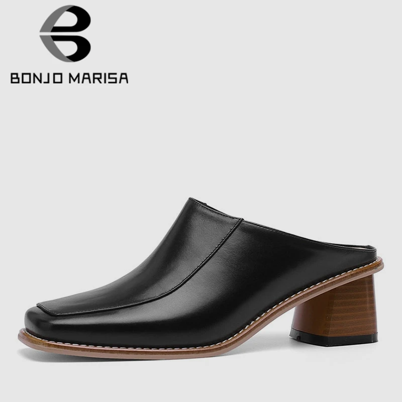 BONJOMARISA New Big Size 33-40 Ladies High Heels Genuine Leather Shoes Woman Caasual Party Office Lady Spring Autumn Mules
BONJOMARISA New Big Size 33-40 Ladies High Heels Genuine Leather Shoes Woman Caasual Party Office Lady Spring Autumn Mules