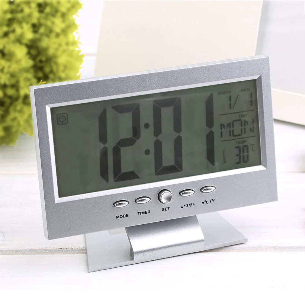 Voice Control Digital Clock Back-light LED Table Clock Weather Monitor Calendar With Thermometer Desk Clock
Voice Control Digital Clock Back-light LED Table Clock Weather Monitor Calendar With Thermometer Desk Clock