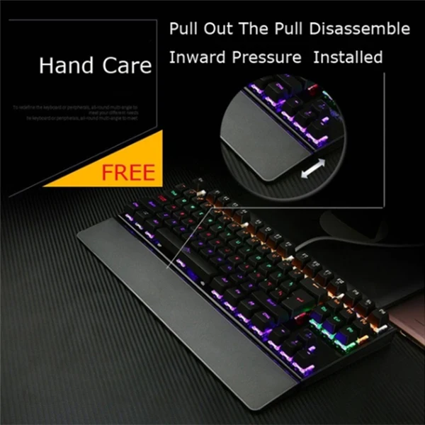 Фото Игровая механическая клавиатура с подсветкой USB Проводная 26 клавиш против