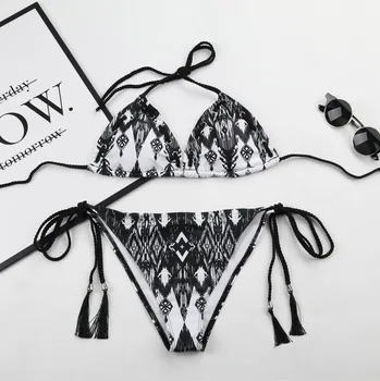 Sexy Triangle Push Up Bikini Set Print Swimwear 2019 Crochet Bikinis Women Bandage Swimsuit Tassel Bathing Suits Maillot De Bain
Sexy Triangle Push Up Bikini Set Print Swimwear 2019 Crochet Bikinis Women Bandage Swimsuit Tassel Bathing Suits Maillot De Bain