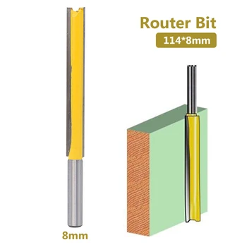 1pc Router Bit 8mm Shank /handle Lengthened Straight Knife Flush Trim Pattern Router Bit Knife For Woodwork