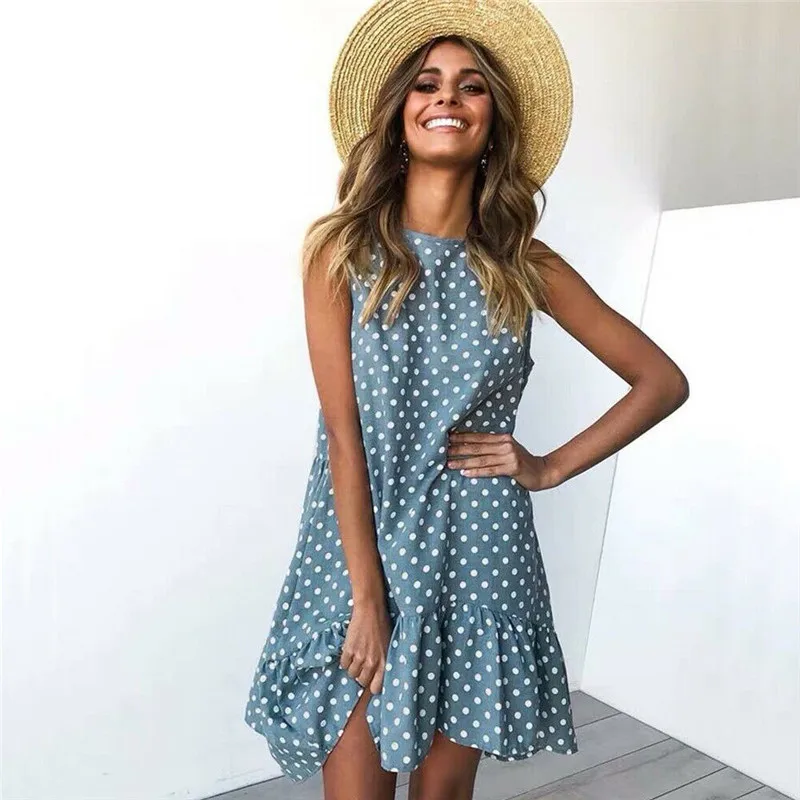 Plus Size Sleeveless Polka Dot Dress Women Shirt Summer Beach Dress Vestidos de festa Loose Casual Sexy Club Dresses Robe Femme
Plus Size Sleeveless Polka Dot Dress Women Shirt Summer Beach Dress Vestidos de festa Loose Casual Sexy Club Dresses Robe Femme
