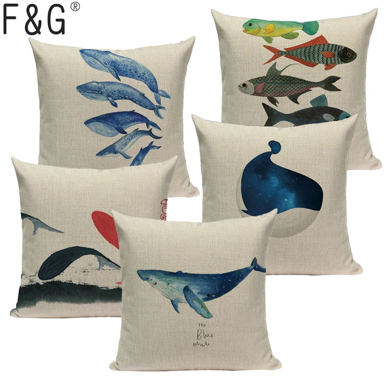 Colorful Sea Animal Fish Pattern Cotton Linen Cushion Cover Pillowcase Chair Waist Throw Pillow Cover 18x18 inches
Colorful Sea Animal Fish Pattern Cotton Linen Cushion Cover Pillowcase Chair Waist Throw Pillow Cover 18x18 inches