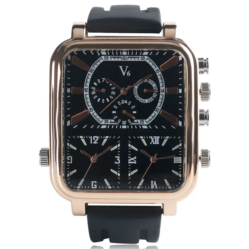 Watches Casual V6 Big Rectangle Dial Quartz Black Silicone Quartz Analog Watch For Men Sport Military Watch 2017 New Outdoor
Watches Casual V6 Big Rectangle Dial Quartz Black Silicone Quartz Analog Watch For Men Sport Military Watch 2017 New Outdoor