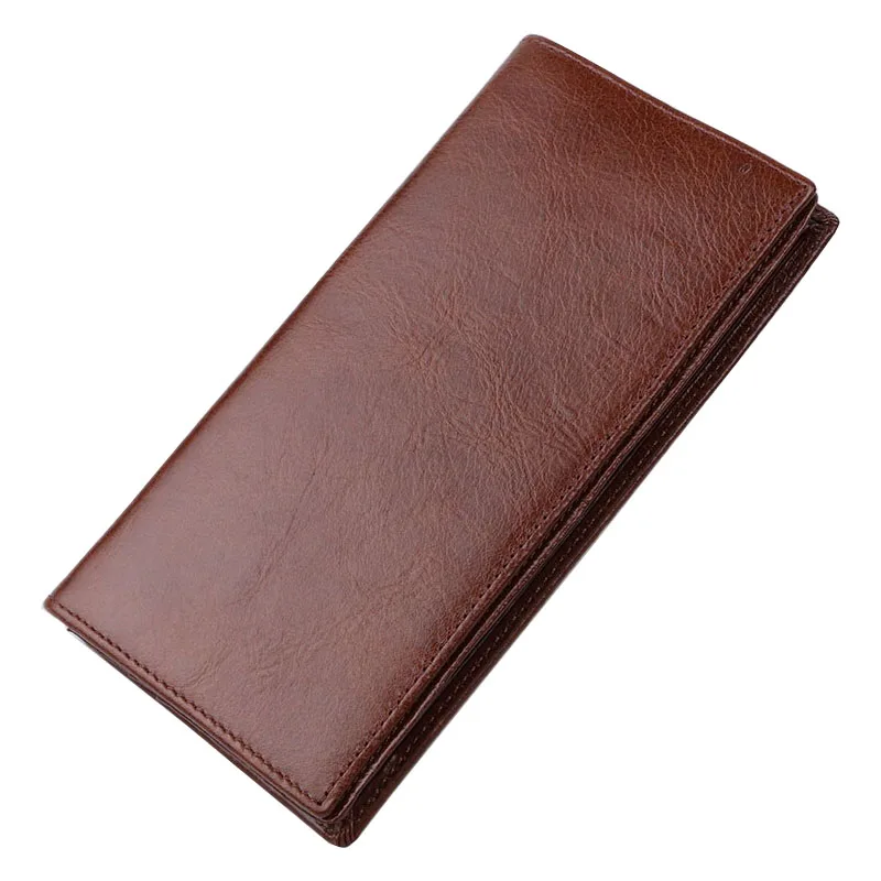 Fashion Genuine Leather Wallet Men's Clutch Wallet Bifold Long Cash Dollar Purse Credit ID Card Holder Bag