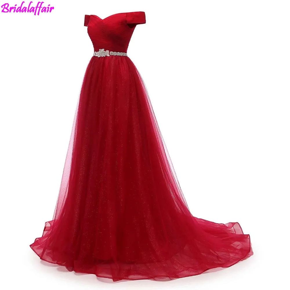 Women's A-line Tulle Prom Dresses Off The Shoulder Formal Dress Elegant Burgundy Evening robe de bal 2019 formal dress
Women's A-line Tulle Prom Dresses Off The Shoulder Formal Dress Elegant Burgundy Evening robe de bal 2019 formal dress