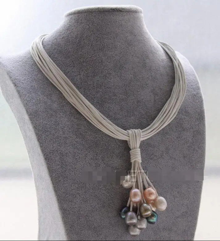 Free shipping hot sale Women Bridal Wedding Jewelry >>New 15Strands leather white pink black gray pearls Choker necklace pendant
Free shipping hot sale Women Bridal Wedding Jewelry >>New 15Strands leather white pink black gray pearls Choker necklace pendant