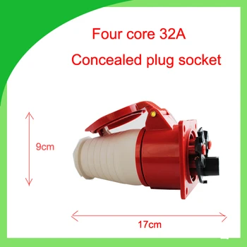 32A 380V waterproof industrial plug and socket IP44 single phase 4 pin concealed plug socket
32A 380V waterproof industrial plug and socket IP44 single phase 4 pin concealed plug socket