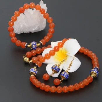 Original fine jewelry set 8mm orange round beads jades stone chalcedony necklaces bracelets earrings for women jewelry B2679
Original fine jewelry set 8mm orange round beads jades stone chalcedony necklaces bracelets earrings for women jewelry B2679