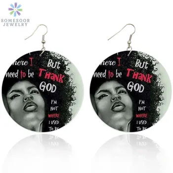 SOMESOOR Both Sides Printing African Curly Woman Wood Drop Earrings Afro Natural Hair Photos Dangle Jewelry For Black Gift
SOMESOOR Both Sides Printing African Curly Woman Wood Drop Earrings Afro Natural Hair Photos Dangle Jewelry For Black Gift
