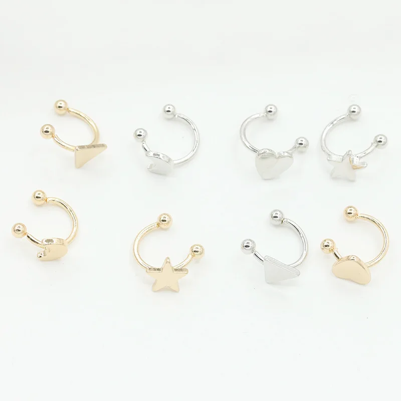 Little Flower Heart Star Moon Triangle Clip Earrings No piercing Golden Silver Ear Cuff Wrap Earrings for Women
Little Flower Heart Star Moon Triangle Clip Earrings No piercing Golden Silver Ear Cuff Wrap Earrings for Women