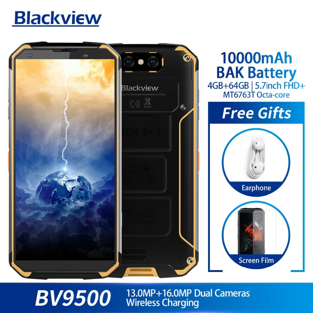 Blackview BV9500 смартфон с 5 7-дюймовым дисплеем восьмиядерным процессором MT6763T ОЗУ 4 Гб