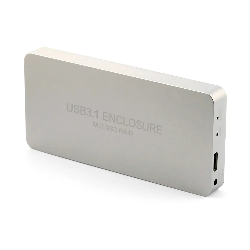 Aluminum Alloy USB 3.1 Type-C to 2-Port for NGFF(M.2) SSD RAID External Hard Drive Case HDD Enclosure LED Indicator HDD Box
Aluminum Alloy USB 3.1 Type-C to 2-Port for NGFF(M.2) SSD RAID External Hard Drive Case HDD Enclosure LED Indicator HDD Box