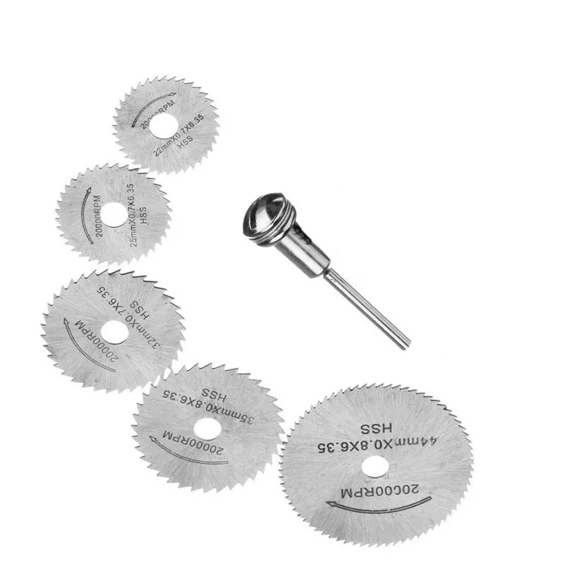 Combiubiu 5pcs HSS Circular Wood Cutting Saw Blade Discs with 1 Mandrel for Dremel Rotary Tool For Dremel Metal Cutter Blades
Combiubiu 5pcs HSS Circular Wood Cutting Saw Blade Discs with 1 Mandrel for Dremel Rotary Tool For Dremel Metal Cutter Blades