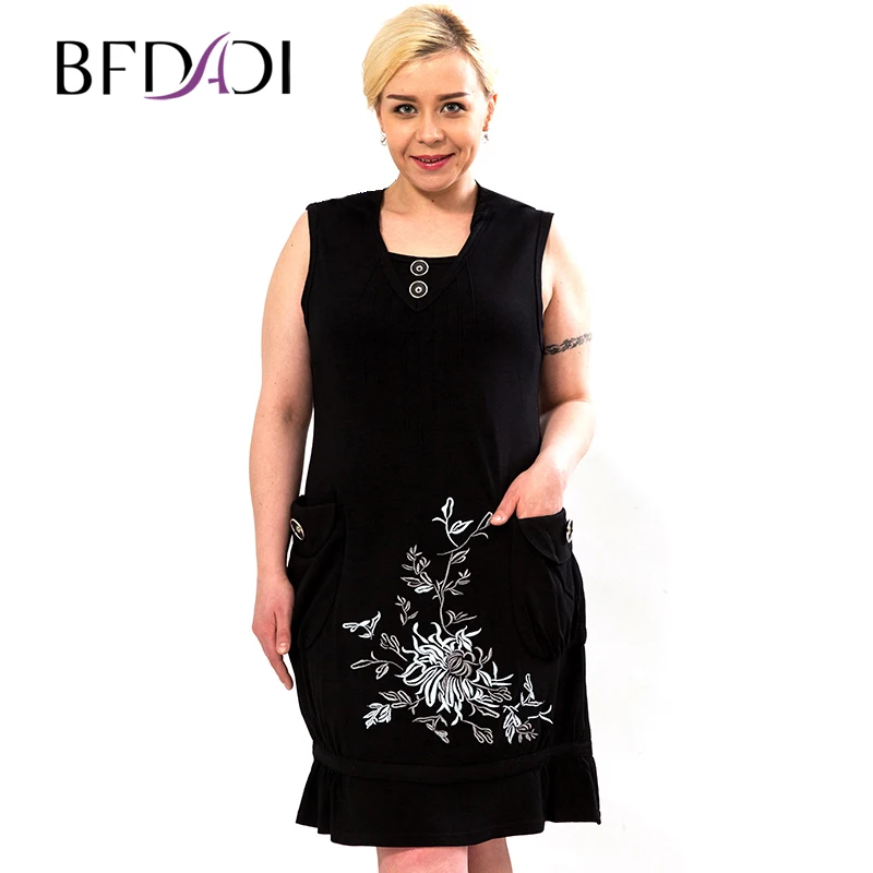 BFDADI Vestido Real Hot Sale Natural Summer Dress 2016 Casual Sleeveless Dress Embroidered Flowers Decorate Big Large Size 0920
BFDADI Vestido Real Hot Sale Natural Summer Dress 2016 Casual Sleeveless Dress Embroidered Flowers Decorate Big Large Size 0920