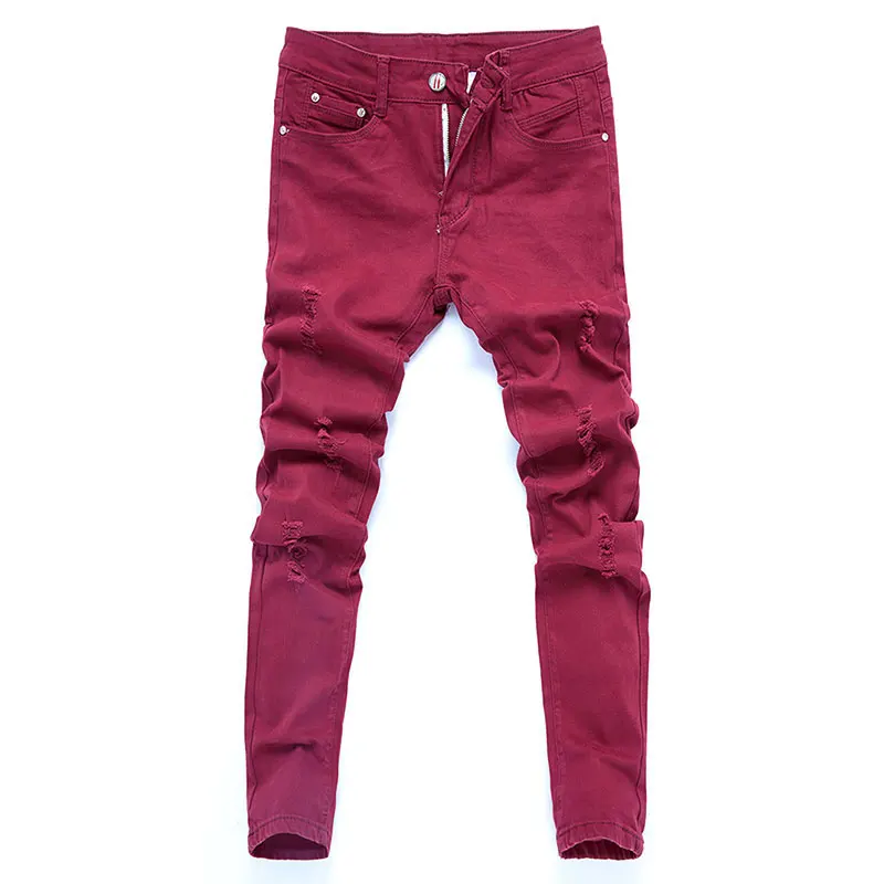 New Arrival Stretch Skinny Jeans Men Casual Ripped Denim Pants Male Slim Fit Cotton High Quality Hole Jean Trousers Red White
New Arrival Stretch Skinny Jeans Men Casual Ripped Denim Pants Male Slim Fit Cotton High Quality Hole Jean Trousers Red White