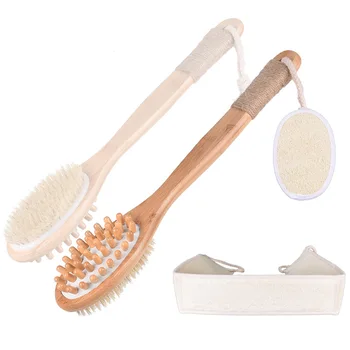 Natural Bristle Bath Shower Hair Removal Brush Long Handle Brush Massager Double-Sided
Natural Bristle Bath Shower Hair Removal Brush Long Handle Brush Massager Double-Sided