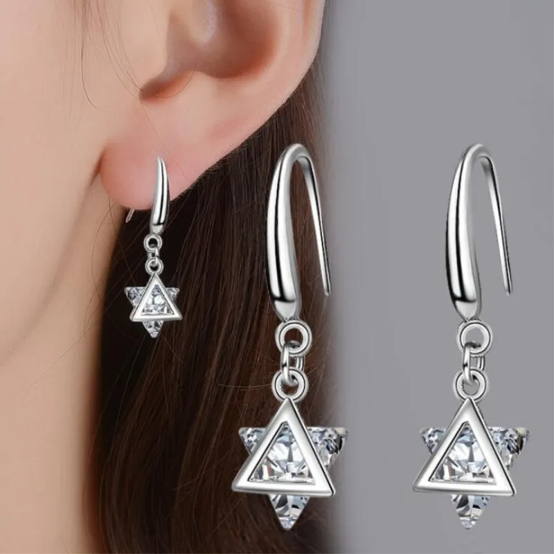 New Temperament Fashion 925 Sterling Silver Jewelry Sweet Simple Crystal Geometric Stars Exquisite Dangle Earrings SE333
New Temperament Fashion 925 Sterling Silver Jewelry Sweet Simple Crystal Geometric Stars Exquisite Dangle Earrings SE333
