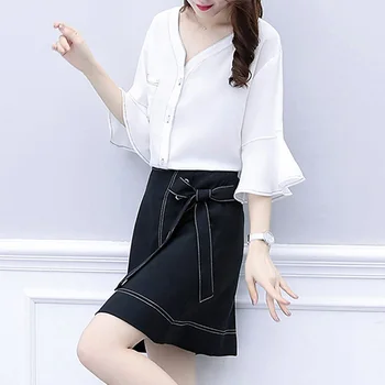 Chiffon 2 Piece Set Women Top And Skirt Year-old Female Costume Ensemble Femme Deux Pieces Conjunto Feminino Women's Summer Suit
Chiffon 2 Piece Set Women Top And Skirt Year-old Female Costume Ensemble Femme Deux Pieces Conjunto Feminino Women's Summer Suit