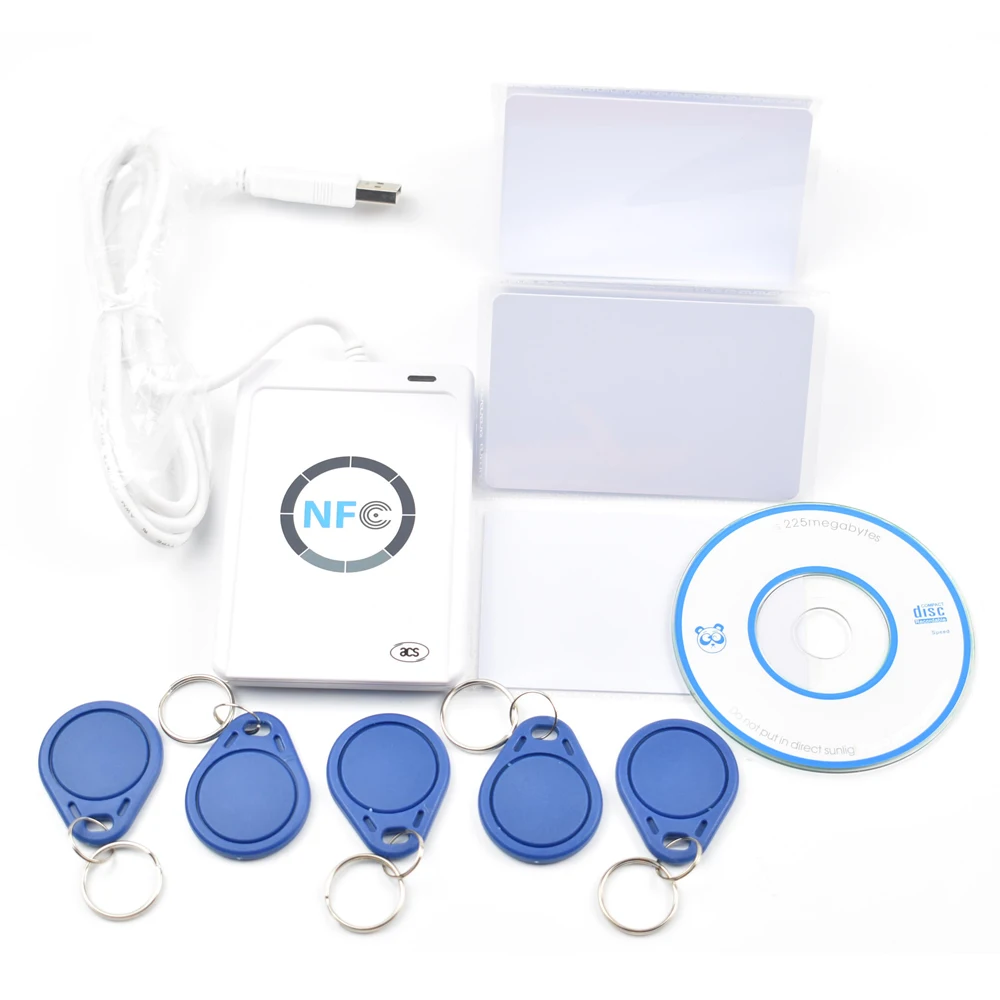 USB ACR122U NFC RFID Smart Card Reader Writer + 5 pcs UID Cards +5pcs UID Tags+ SDK + M-ifare Copy Clone Software
USB ACR122U NFC RFID Smart Card Reader Writer + 5 pcs UID Cards +5pcs UID Tags+ SDK + M-ifare Copy Clone Software