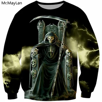 Fashion Skull 3D Sweatshirt Men Grim Reaper Throne Lightning 3D Print Gothic Jumper Streetwear Top Spring New Harajuku Tracksuit
Fashion Skull 3D Sweatshirt Men Grim Reaper Throne Lightning 3D Print Gothic Jumper Streetwear Top Spring New Harajuku Tracksuit