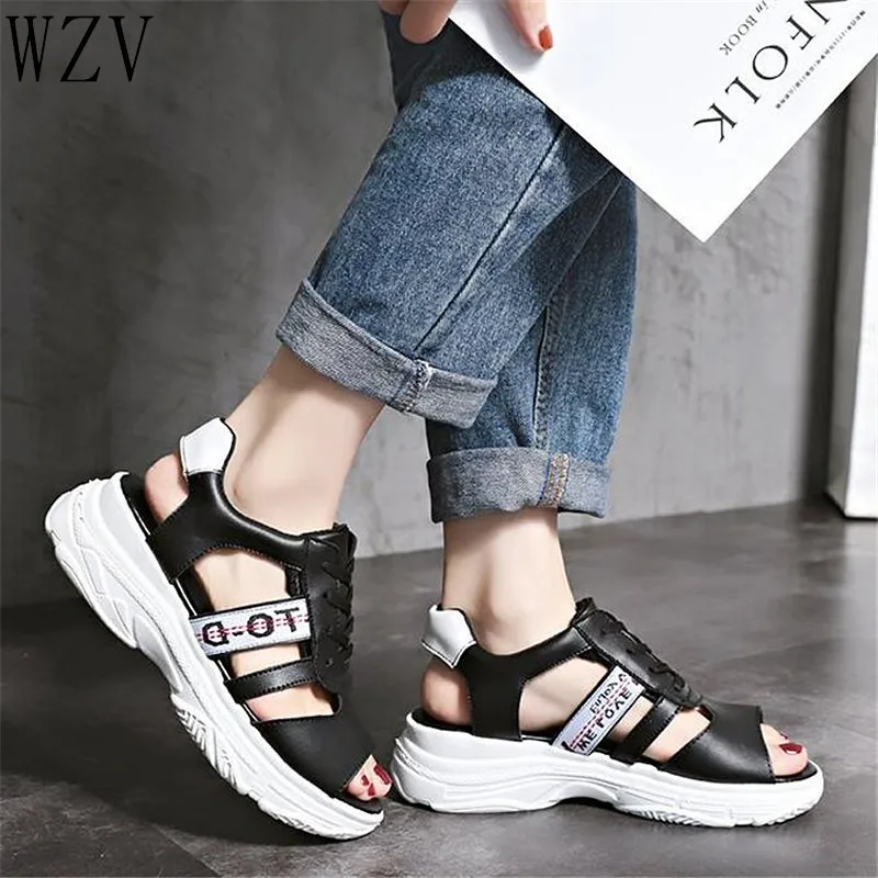 Summer 2019 Women Platform Sandals Open Toe Wedge Thick Bottom Casual Shoes Woman Lace-Up Breathable Women Sandals Black E689
Summer 2019 Women Platform Sandals Open Toe Wedge Thick Bottom Casual Shoes Woman Lace-Up Breathable Women Sandals Black E689