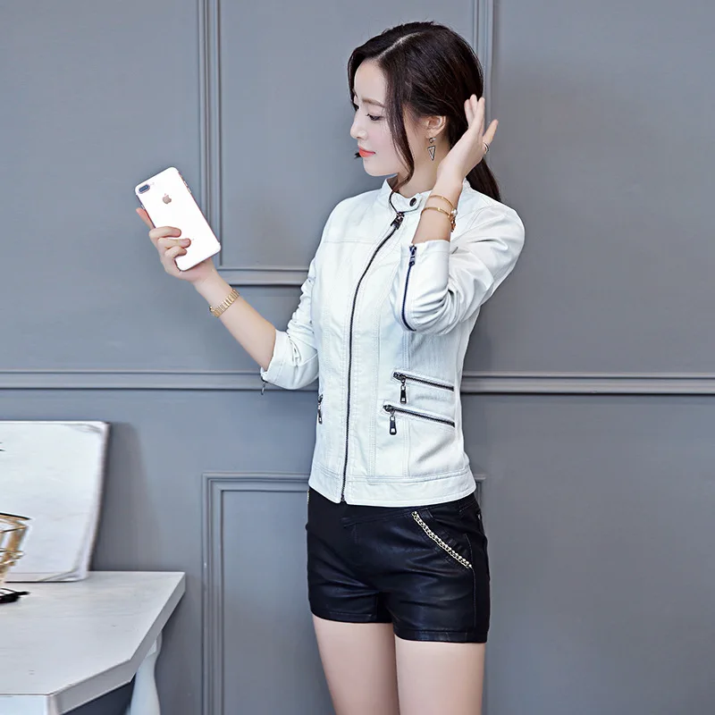 2019 Women Motorcycle Faux Pu Leather Black Bomber Jacket Female Short Biker Coat Ladies' Leather Jackets Women Leather Trench
2019 Women Motorcycle Faux Pu Leather Black Bomber Jacket Female Short Biker Coat Ladies' Leather Jackets Women Leather Trench