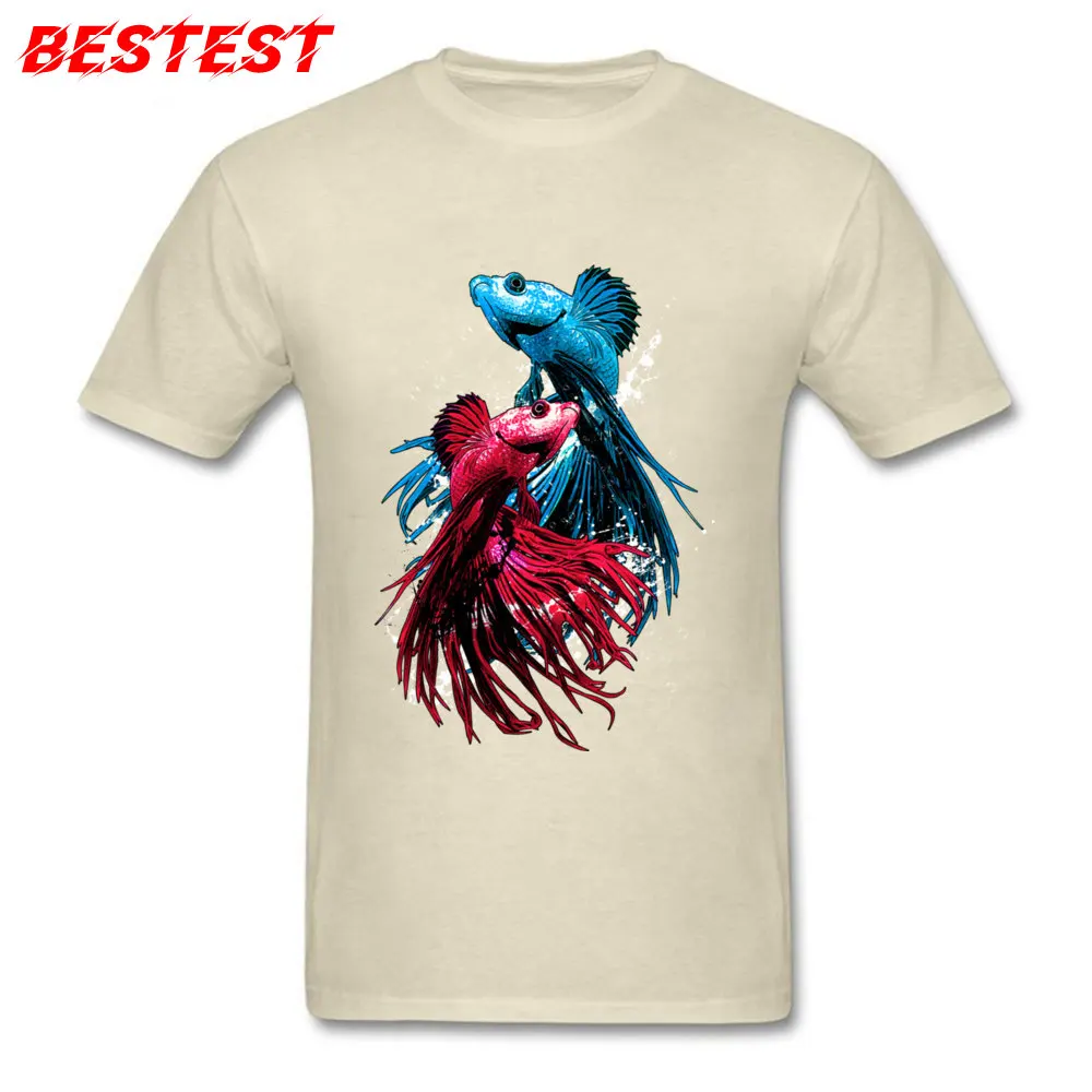 Aquarium V.II Men Faddish 3D Printed Tops & Tees Crew Neck Summer Cotton T-Shirt Classic Short Sleeve T-Shirt Top Quality Aquarium V.II beige