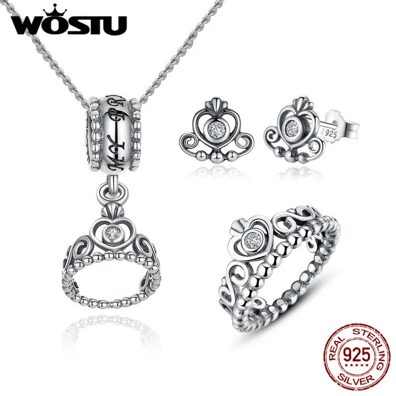 WOSTU Pure 925 Sterling Silver Crown Princess Heart My Queen CZ Engagement Jewelry Sets For Women & Lady Gift XCS007
WOSTU Pure 925 Sterling Silver Crown Princess Heart My Queen CZ Engagement Jewelry Sets For Women & Lady Gift XCS007