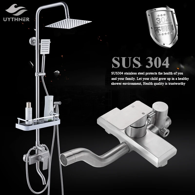 Bathroom SUS304 Brushed 8 inch Big Rainfall Shower Set Bathroom Mixer Bath Shower Faucet Hot&Cold Water Shower Wall Mounted
Bathroom SUS304 Brushed 8 inch Big Rainfall Shower Set Bathroom Mixer Bath Shower Faucet Hot&Cold Water Shower Wall Mounted