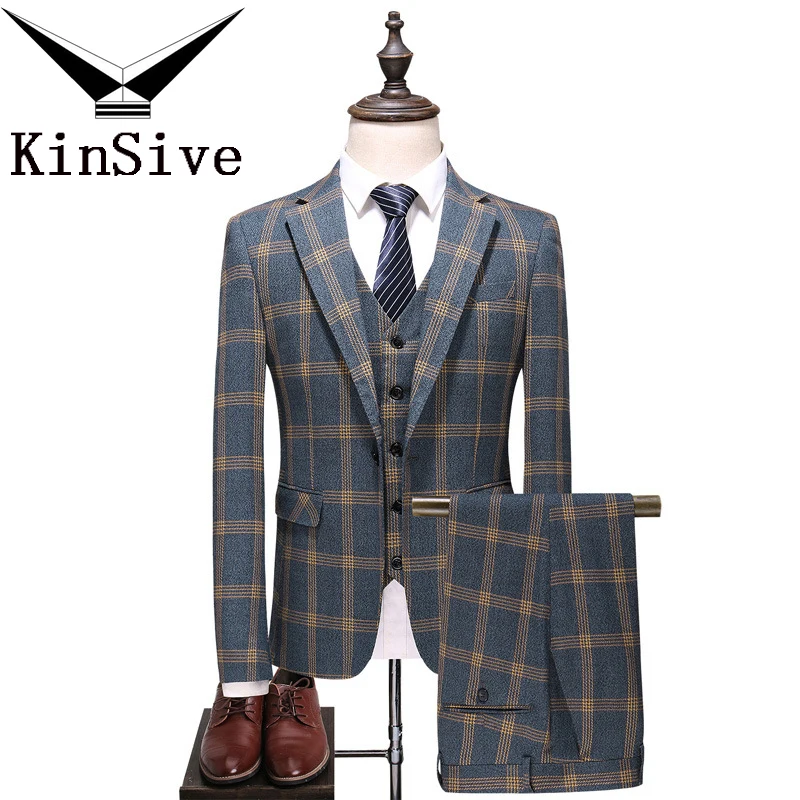 Fashion Plaid Designs Lapel Men Suit Tailor Made Groom Tuxedos Wedding 3 Piece Suits Best Man Blazer (Jacket+Pants+Vest) Custom
Fashion Plaid Designs Lapel Men Suit Tailor Made Groom Tuxedos Wedding 3 Piece Suits Best Man Blazer (Jacket+Pants+Vest) Custom