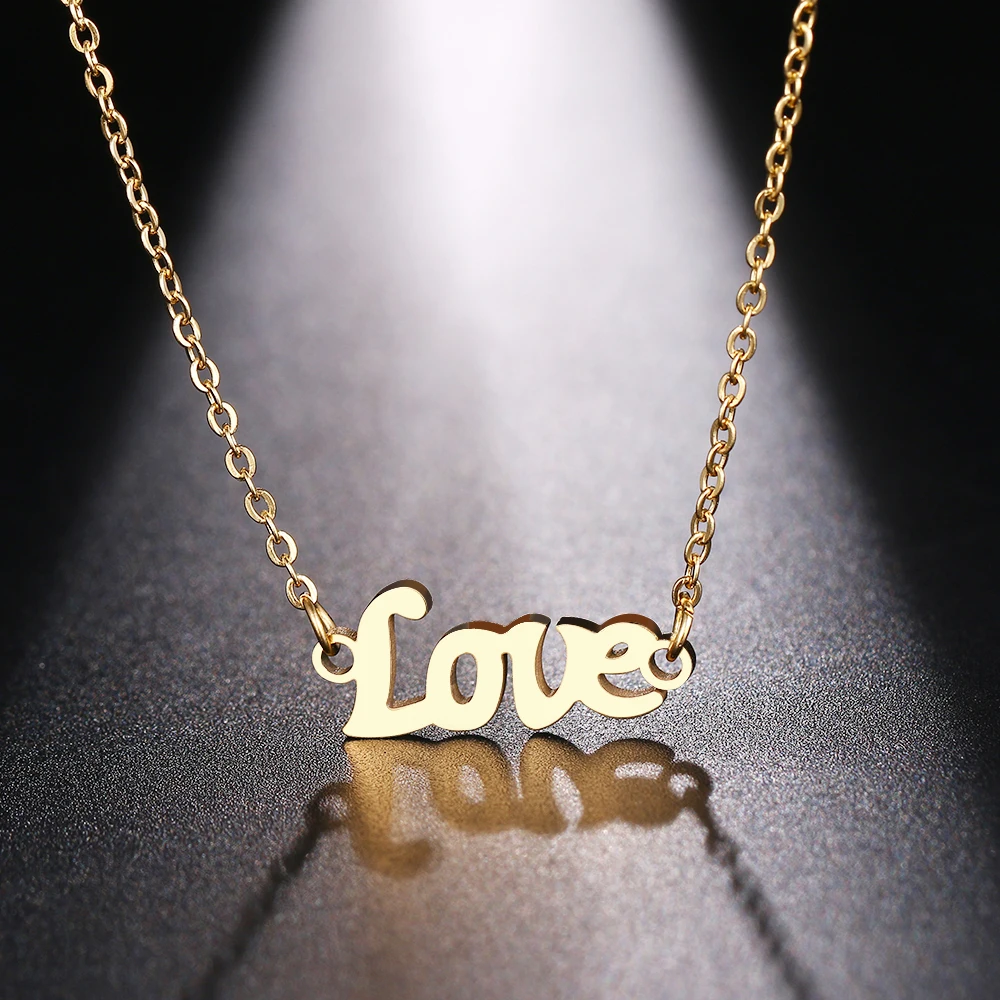 DOTIFI Stainless Steel Necklace For Women Man Love Word Sharp Gold And Silver Color Pendant Necklace Engagement Jewelry
DOTIFI Stainless Steel Necklace For Women Man Love Word Sharp Gold And Silver Color Pendant Necklace Engagement Jewelry