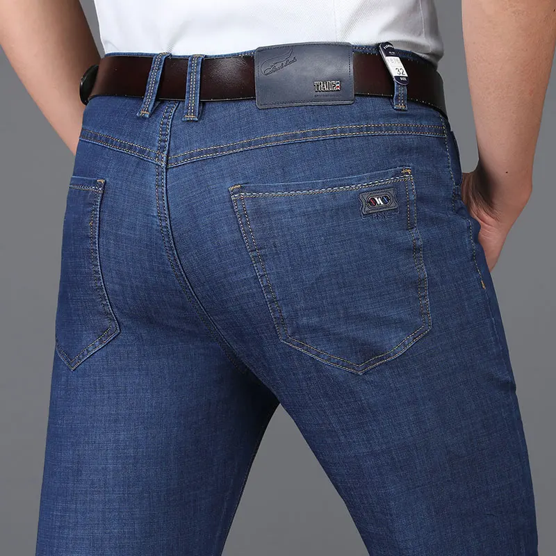 Men Jeans Spring Summer Thin Elastic Mid Waist Straight Quality Denim Pants Business Cotton Men's Jeans Brand Clothing Trousers
Men Jeans Spring Summer Thin Elastic Mid Waist Straight Quality Denim Pants Business Cotton Men's Jeans Brand Clothing Trousers