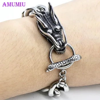 AMUMIU Cool Stainless Steel Dragon Bracelets For Men New Arrival Fashion Stainless Steel Bangle Men's Biker's Jewelry B005
AMUMIU Cool Stainless Steel Dragon Bracelets For Men New Arrival Fashion Stainless Steel Bangle Men's Biker's Jewelry B005