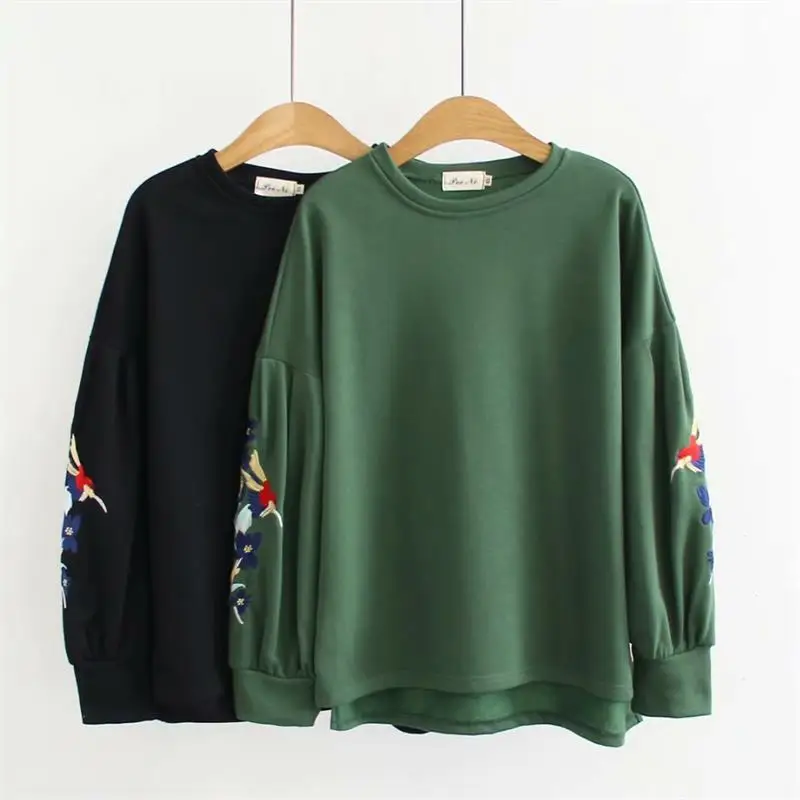 Plus size black & green floral Embroidered sweatshirt femme 2018 spring autumn O-Neck Long sleeves hoodies women tops pullovers
Plus size black & green floral Embroidered sweatshirt femme 2018 spring autumn O-Neck Long sleeves hoodies women tops pullovers