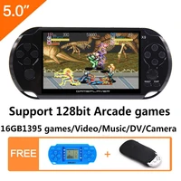 16GB 128Bit Handheld Game Console 5.0 inch MP4 Video Game Console Retro Games built-in 1395 games for arcade/gba/gbc/snes/fc/smd image
