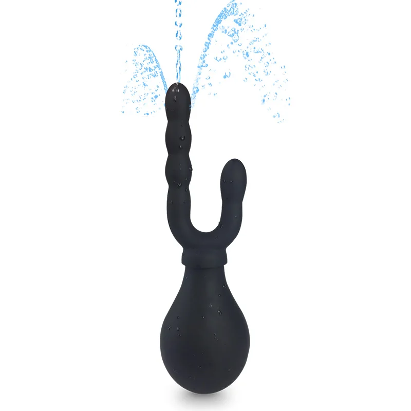 Enema Bulb Anal Cleaning Water Nozzle Silicone Anal Beads Enema Plug Anal Washing BDSM Gay Anal Sex Toys Prostate Massager