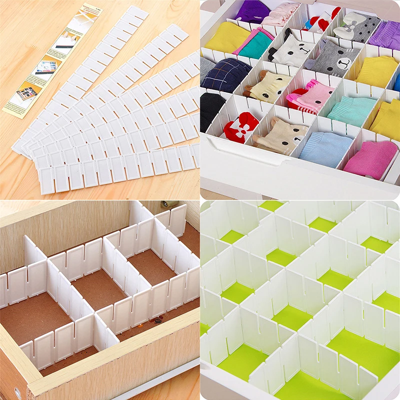 DIY 6Pcs Free Combination Drawer Divider Household Storage Organizer Partition Board Grid Socks Underwear Partition Lattice
DIY 6Pcs Free Combination Drawer Divider Household Storage Organizer Partition Board Grid Socks Underwear Partition Lattice